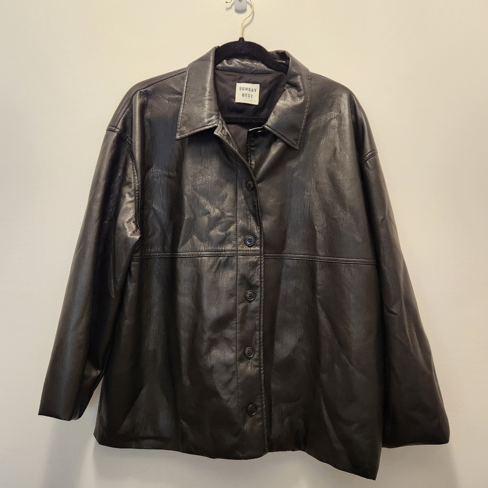 Aritzia Sunday Best Faux Leather Coat